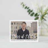 ブラシモダンスクリプトフレーム写真卒業パーティー ポストカード (スタンド正面)