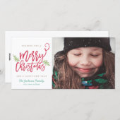 ブラシモダンスクリプトブライトクリスマスホリデーフォト シーズンカード (正面/裏面)