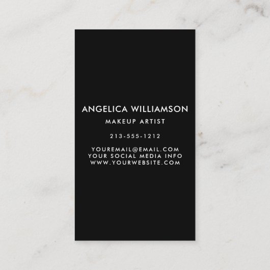 ブラシモダンスクリプトメイクアップアーティストの写真 名刺 (裏面)