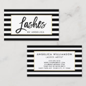 ブラシモダンスクリプトメイクアップアーティストラッシュストライプの 名刺 (正面/裏面)