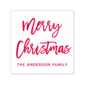 ブラシモダンスクリプトメリークリスマススクウェア赤 セルフインキングスタンプ (デザイン)