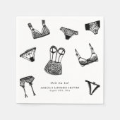 ブラシモダンスクリプトランジェリーブライダルシャワー スタンダードカクテルナプキン (正面)