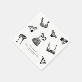 ブラシモダンスクリプトランジェリーブライダルシャワー スタンダードカクテルナプキン (角)