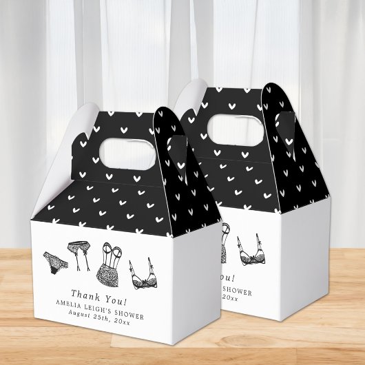 ブラシモダンスクリプトランジェリーブライダルシャワー フェイバーボックス