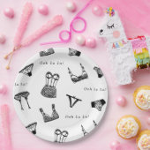 ブラシモダンスクリプトランジェリーブライダルシャワー ペーパープレート (パーティー)