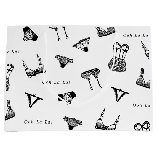 ブラシモダンスクリプトランジェリーブライダルシャワー ラージペーパーバッグ (正面)