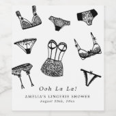 ブラシモダンスクリプトランジェリーブライダルシャワー ワインラベル (シングルラベル)