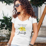 ブラシモダンスクリプトリモンチェロレモンVネック Tシャツ<br><div class="desc">ブラシモダンスクリプト水の色のレモン人の生活与え時あなたはレモンはリモンチェロ白いVネックTシャツを作る</div>