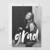 ブラシモダンスクリプトレッド写真卒業パーティー 招待状 (正面)