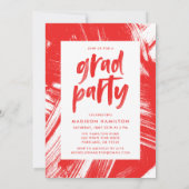 ブラシモダンスクリプトレッド写真卒業パーティー 招待状 (裏面)