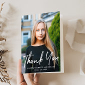 ブラシモダンスクリプト写真の卒業 サンキューカード