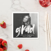 ブラシモダンスクリプト写真の卒業 スタンダードカクテルナプキン (インサイチュ)