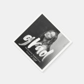 ブラシモダンスクリプト写真の卒業 スタンダードカクテルナプキン (角)