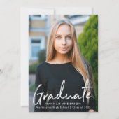 ブラシモダンスクリプト写真の卒業 案内状 (正面)