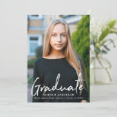 ブラシモダンスクリプト写真の卒業 案内状 (スタンド正面)