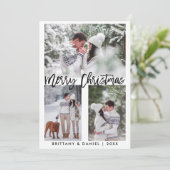 ブラシモダンスクリプト写真メリークリスマス シーズンカード (スタンド正面)