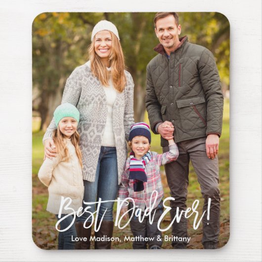 ブラシモダンスクリプト写真最高のパパ マウスパッド (正面)