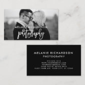 ブラシモダンスクリプト写真BW写真 名刺 (正面/裏面)
