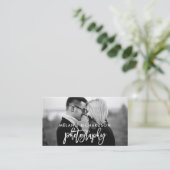 ブラシモダンスクリプト写真BW写真 名刺 (スタンド正面)