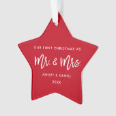 ブラシモダンスクリプト初めてのクリスマスミセス・スター オーナメント (正面)