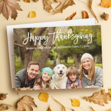 ブラシモダンスクリプト感謝祭の家族の写真