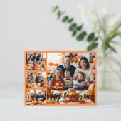 ブラシモダンスクリプト感謝祭4枚フォトカード ポストカード (スタンド正面)