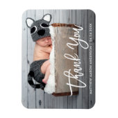 ブラシモダンスクリプト新生児ありがとうございました マグネット (縦)