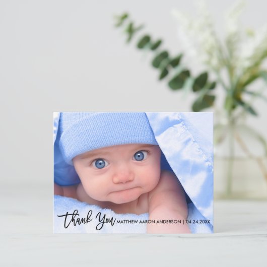 ブラシモダンスクリプト新生児ありがとうB 案内ポストカード (スタンド正面)