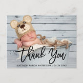 ブラシモダンスクリプト新生児ありがとうBlk ポストカード (正面)