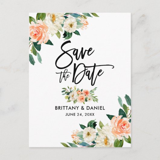 ブラシモダンスクリプト日付の保存サンゴフローラ 案内ポストカード (正面)