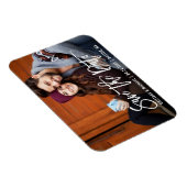 ブラシモダンスクリプト日付の写真を保存 マグネット (右側)