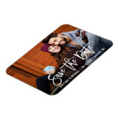 ブラシモダンスクリプト日付の写真を保存 マグネット (左側)