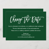 ブラシモダンスクリプト日付の変更グリーンカード セーブザデート (正面/裏面)