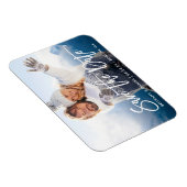 ブラシモダンスクリプト日付を保存カップル写真W マグネット (右側)