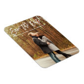 ブラシモダンスクリプト日付カップルの写真を保存 マグネット (右側)