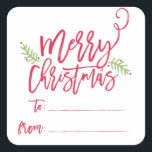 ブラシモダンスクリプト明るいクリスマスギフトシール スクエアシール<br><div class="desc">この素晴らし贈り物のステッカーでスタイリッシュ今年の休暇シーズンをステートメントを作るブラシのスクリプトフォント。このデザインで更に多くの作品のために私たちのオンラインストアを買う！</div>