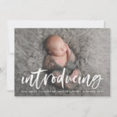 ブラシモダンスクリプト紹介フォト誕生 案内状 (正面)