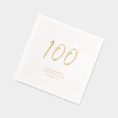 ブラシモダンスクリプト100th誕生日パーティー 箔ナプキン (左)