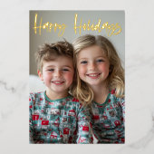 ブラシモダンスクリプト2フォトクリスマス 箔シーズンカード (正面)