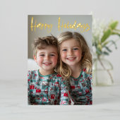 ブラシモダンスクリプト2フォトクリスマス 箔シーズンカード (立ち正面)