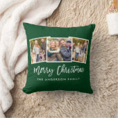 ブラシモダンスクリプト3フォトクリスマスグリーン クッション (ブランケット)