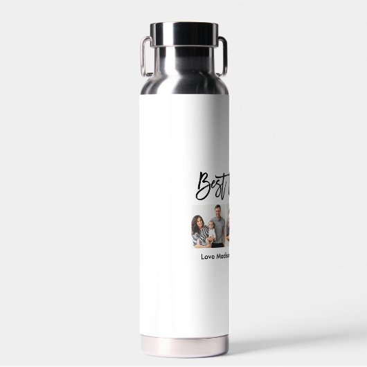 ブラシモダンスクリプト3フォト最高のパパ ウォーターボトル (正面)