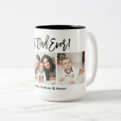 ブラシモダンスクリプト3フォト最高のパパ ツートーンマグカップ (正面右)