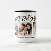 ブラシモダンスクリプト3フォト最高のパパ ツートーンマグカップ (中央)