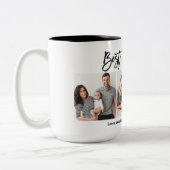 ブラシモダンスクリプト3フォト最高のパパ ツートーンマグカップ (左)