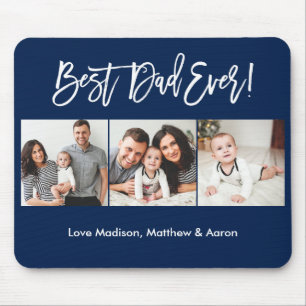 ブラシモダンスクリプト3枚の写真最高のパパEver Blue マウスパッド
