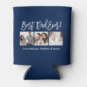 ブラシモダンスクリプト3枚の写真最高のパパEver Blue 缶クーラー (正面)