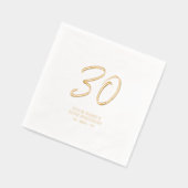 ブラシモダンスクリプト30th誕生日パーティー 箔ナプキン (左)