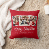 ブラシモダンスクリプト3 Photo Christmas Red クッション (ブランケット)