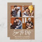 ブラシモダンスクリプト4フォトカップルKraft セーブザデート (正面/裏面)